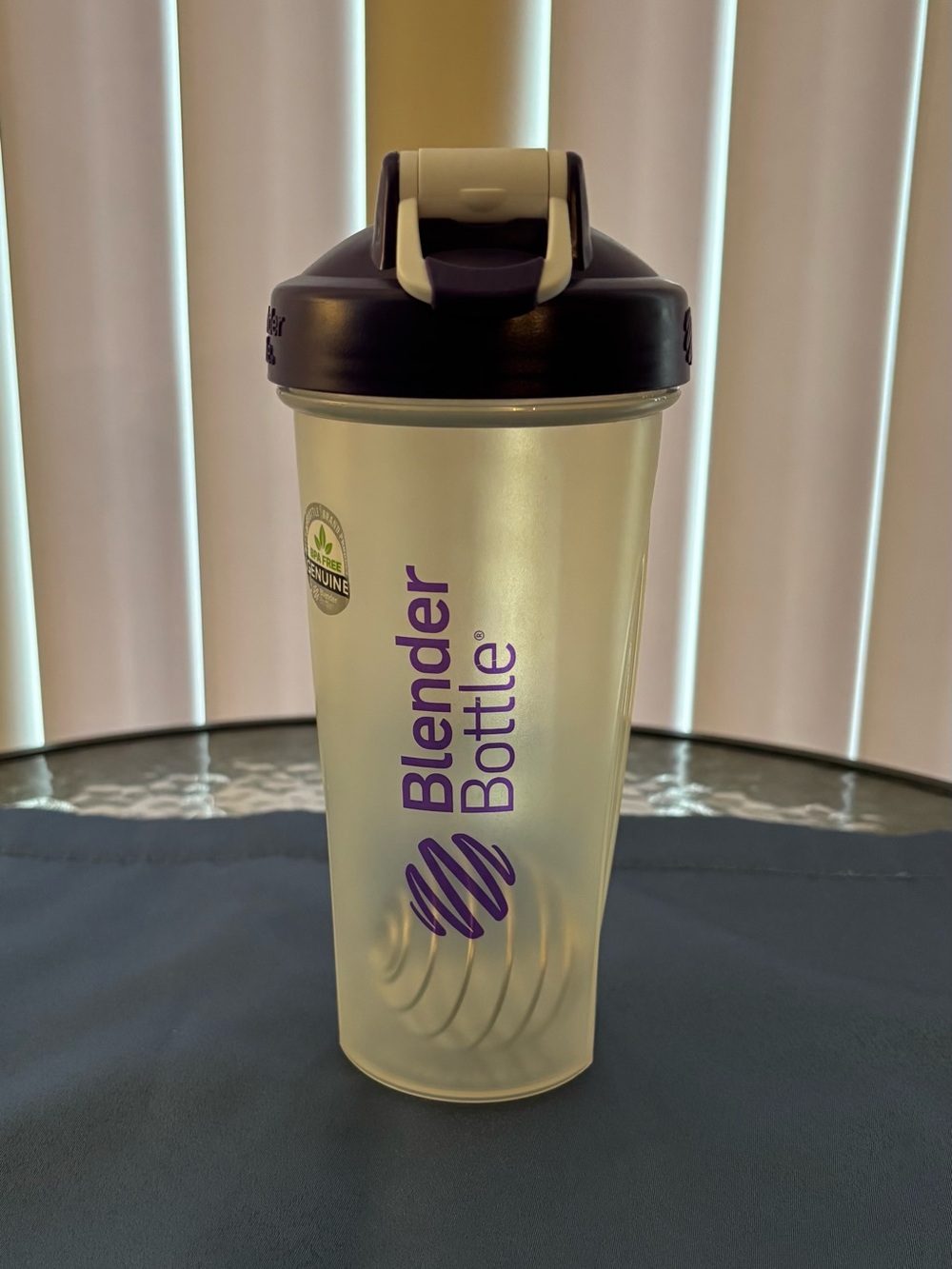 BlenderBottle Shaker Plastic with Purple Lid